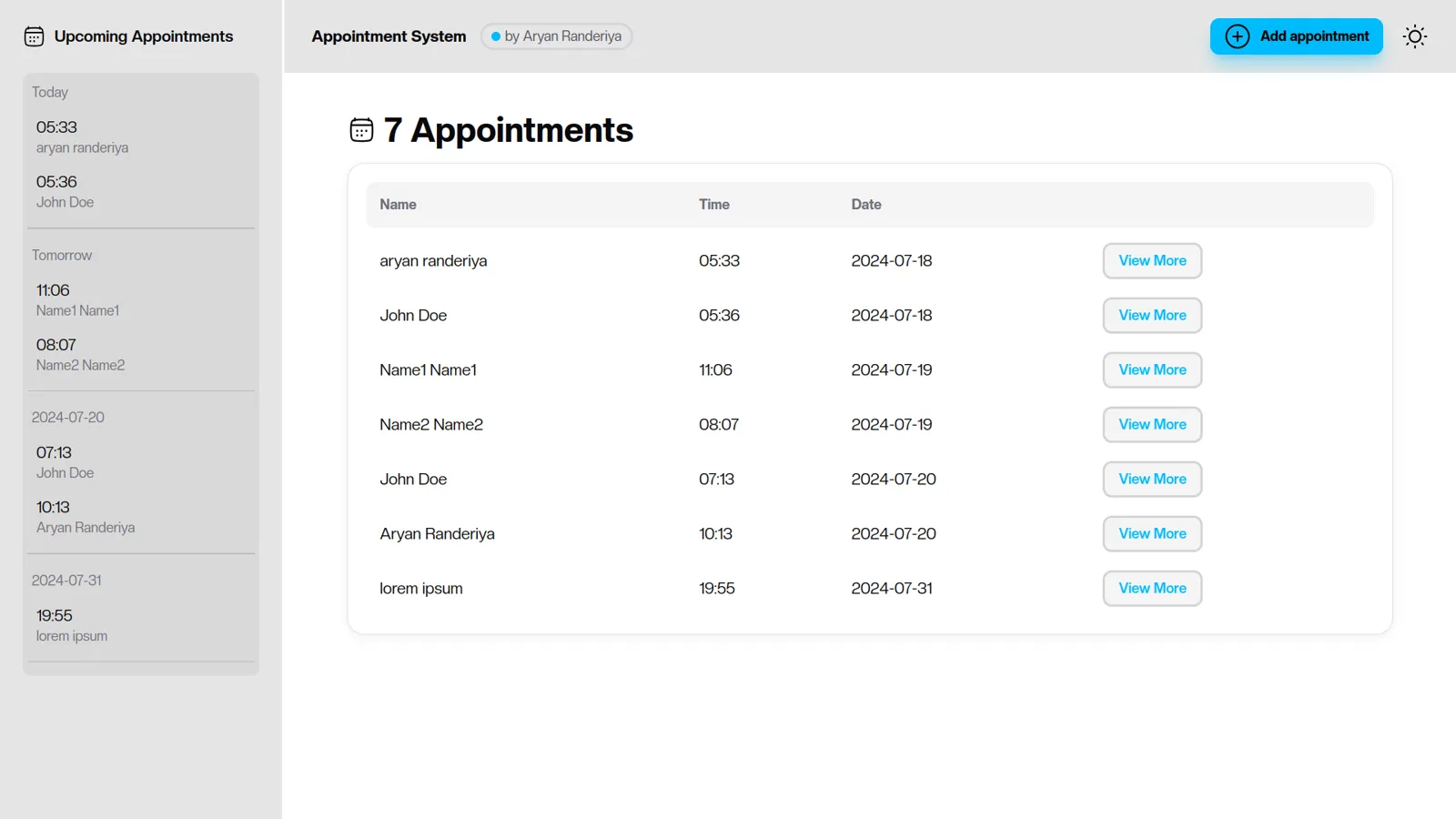 Appointment Management System screenshot 3