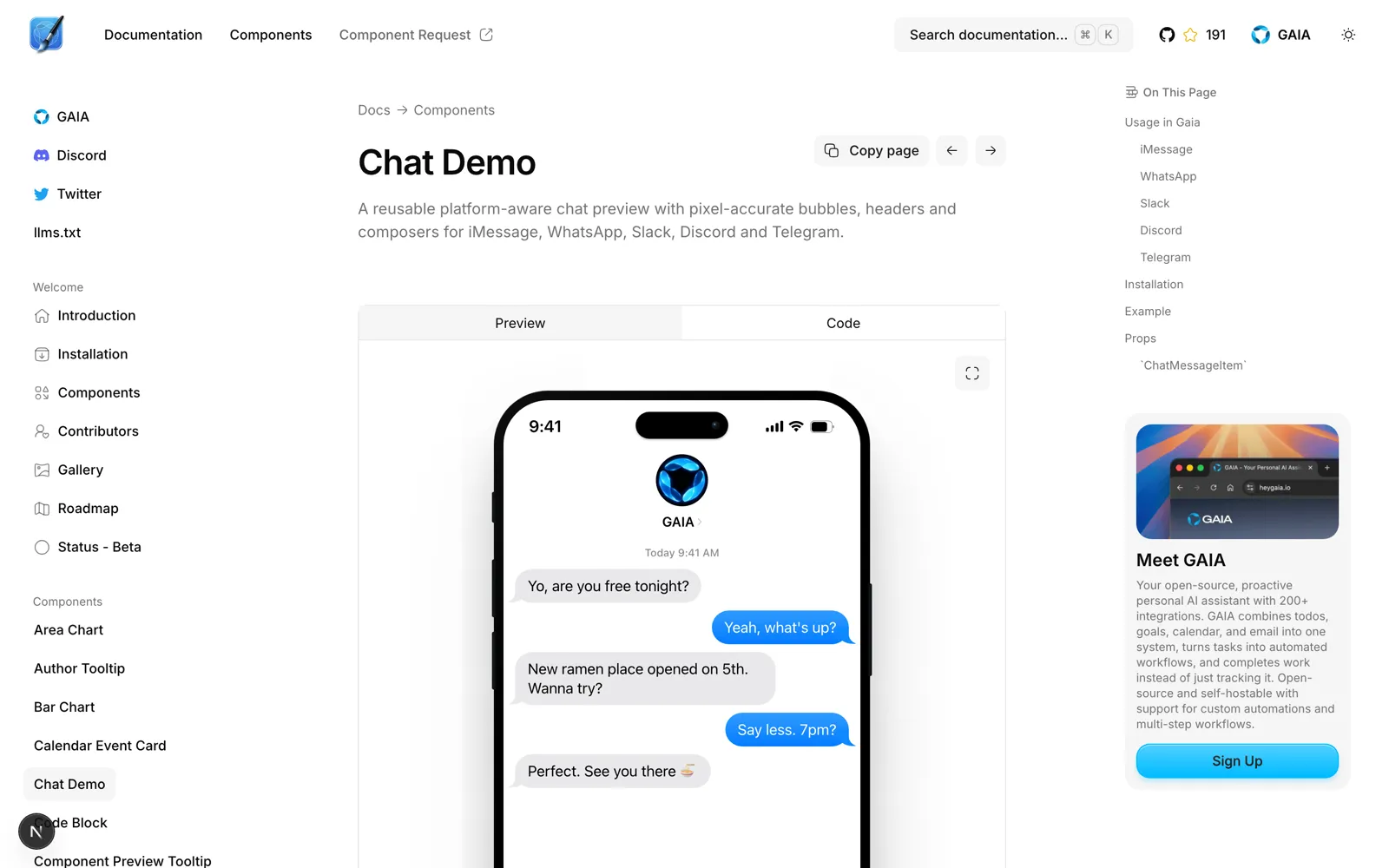 GAIA UI screenshot 4