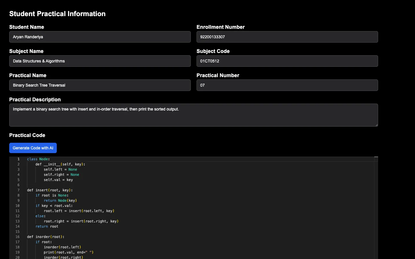 Generate PDF from Practical