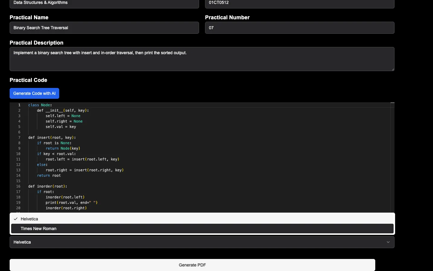 Generate PDF from Practical screenshot 3