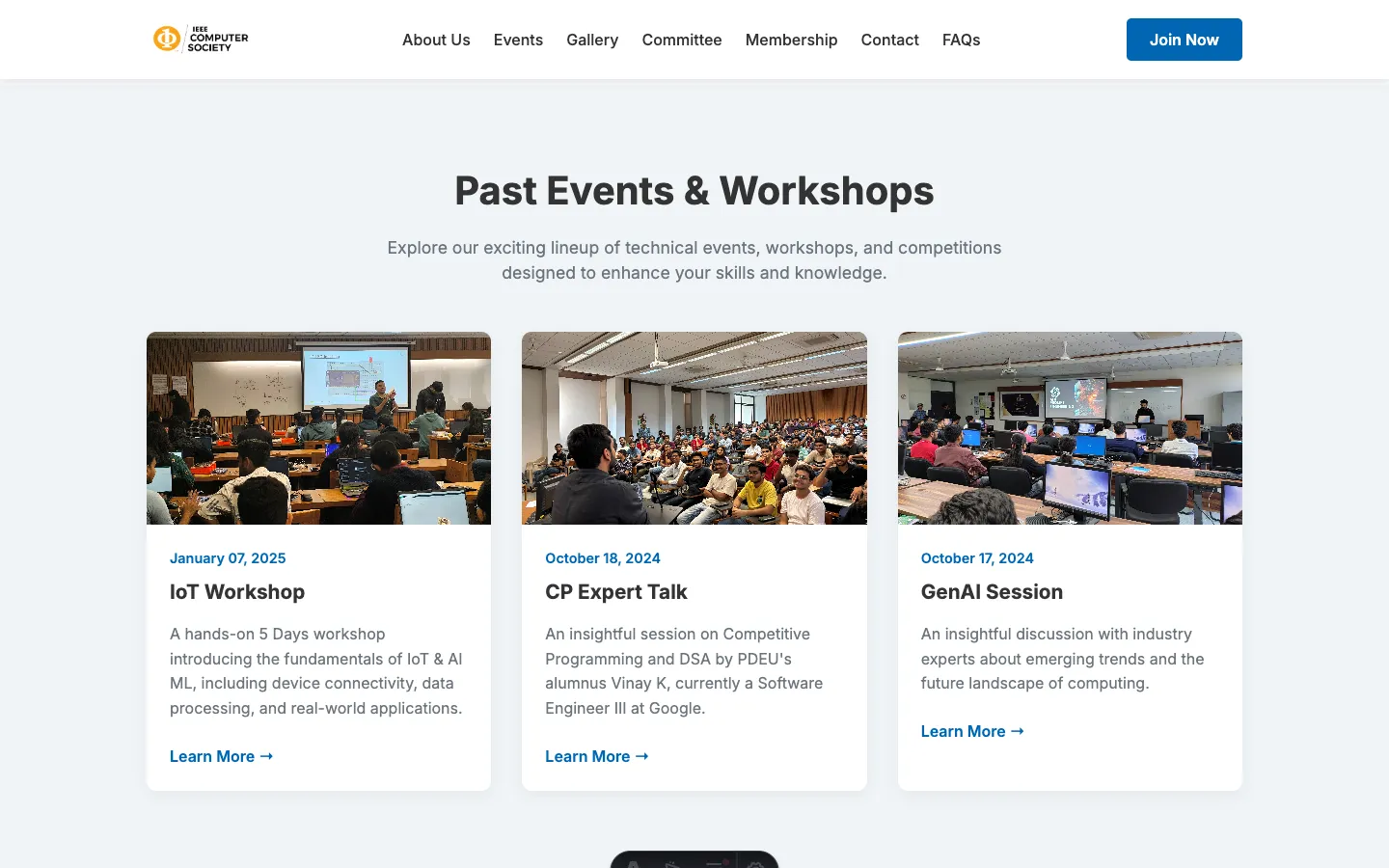 IEEE CS Club Website screenshot 4