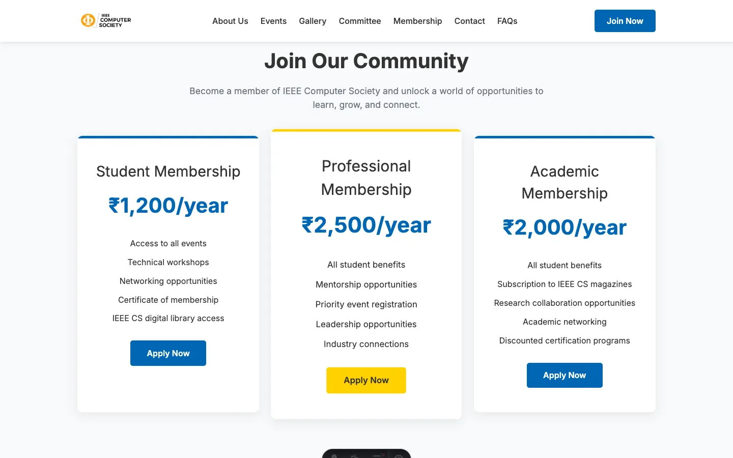 IEEE CS Club Website screenshot 7