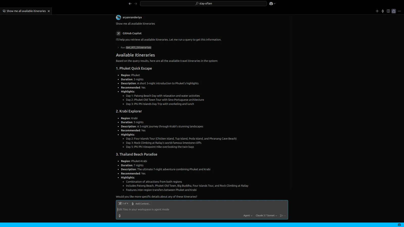 Itinerary MCP Server screenshot 6