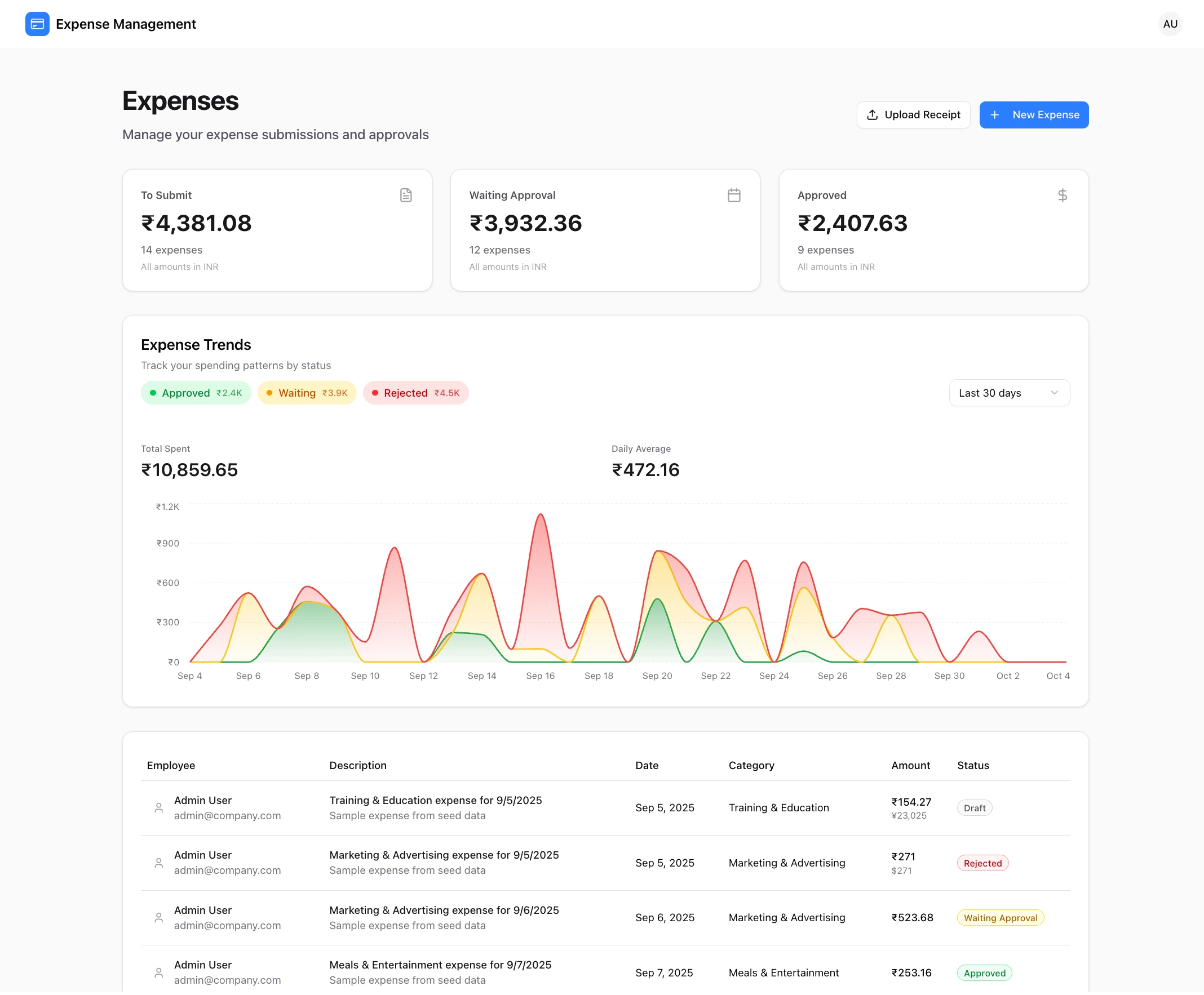Expense Management System screenshot 3